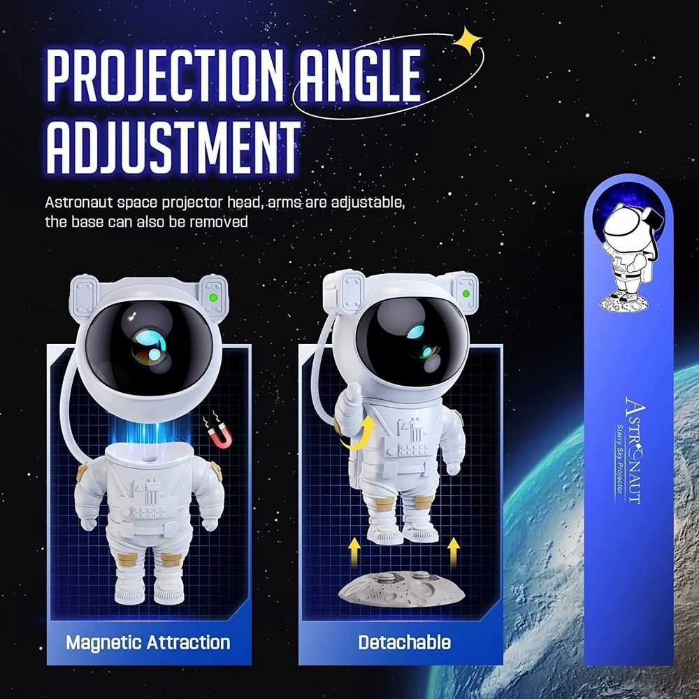 CosmoGlow™ Astronaut LED Projection Lamp